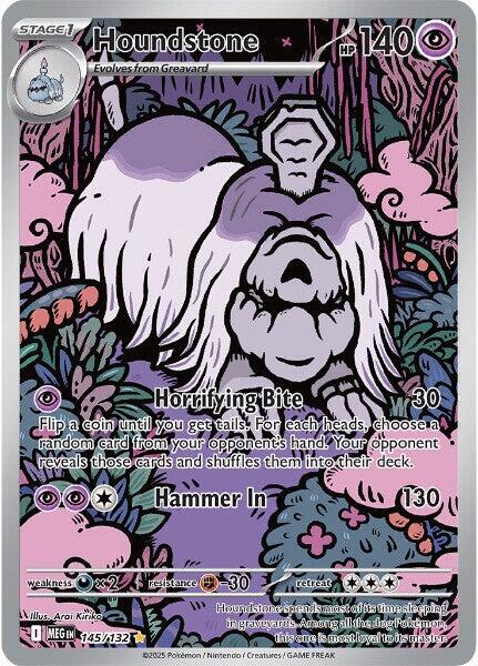 Pokemon Mega Evolution Houndstone 145/132 Shiny Rare Holofoil Card - stylecreep.com