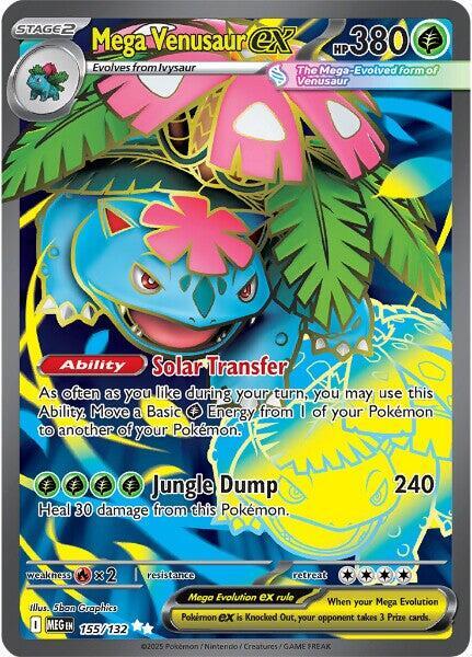 Pokemon Mega Evolution Mega Venusaur ex 155/132 Ultra Rare Holofoil Card - stylecreep.com