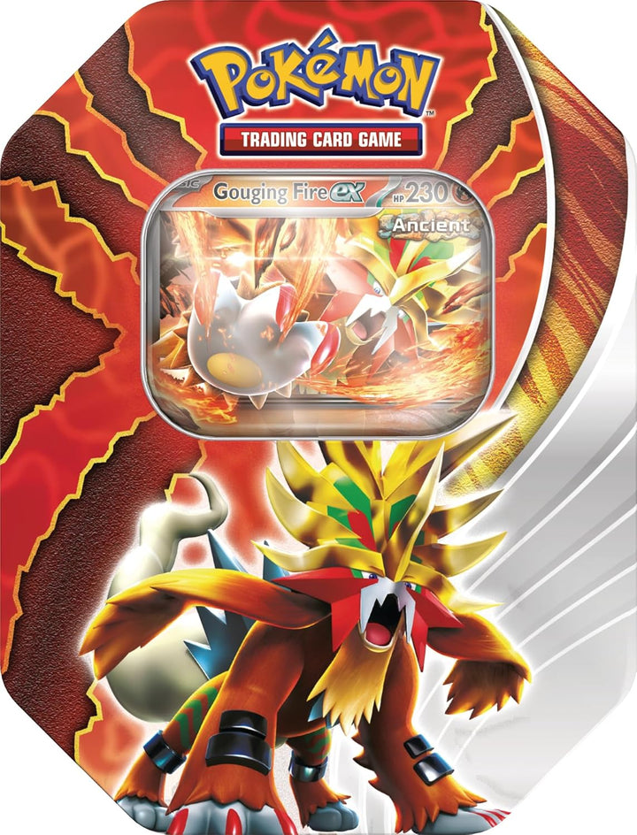 Pokemon TCG Paradox Destinies 4-Pack Tin - Gouging Fire
