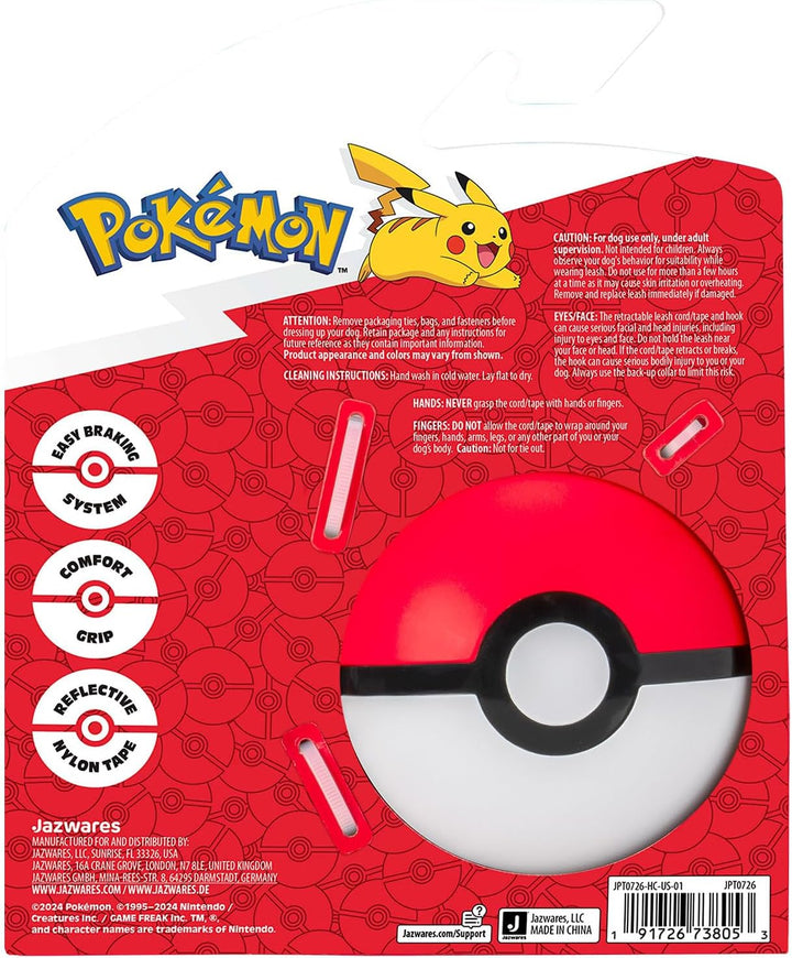 Pokemon 16' Retractable Poke Ball Dog Leash