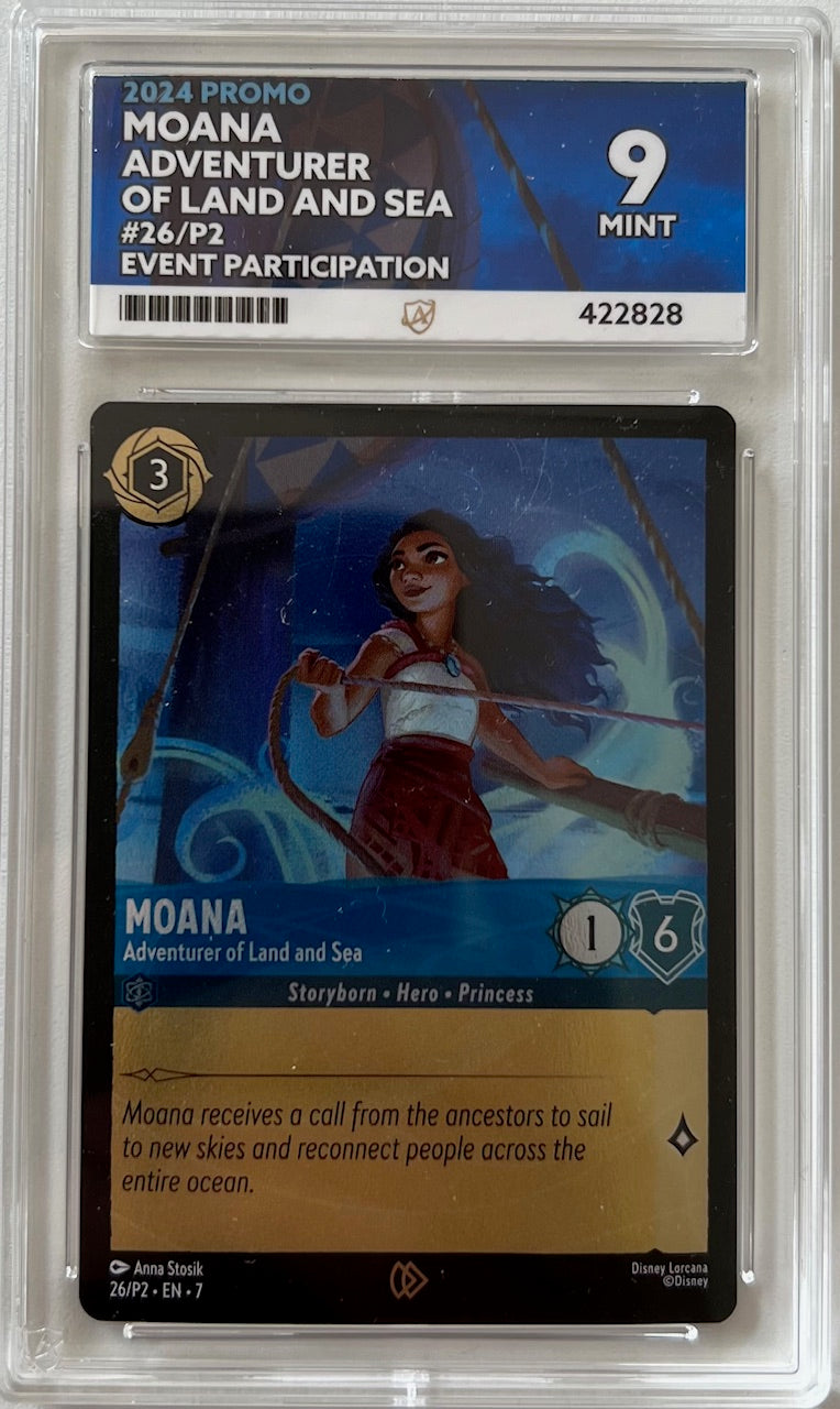 Lorcana Graded Card - Moana Event Promo 26/P2 - Ace Mint 9 (422828) stylecreep.com Lorcana Graded Card - Moana Event Promo 26/P2 - Ace Mint 9 (422828) stylecreep.com