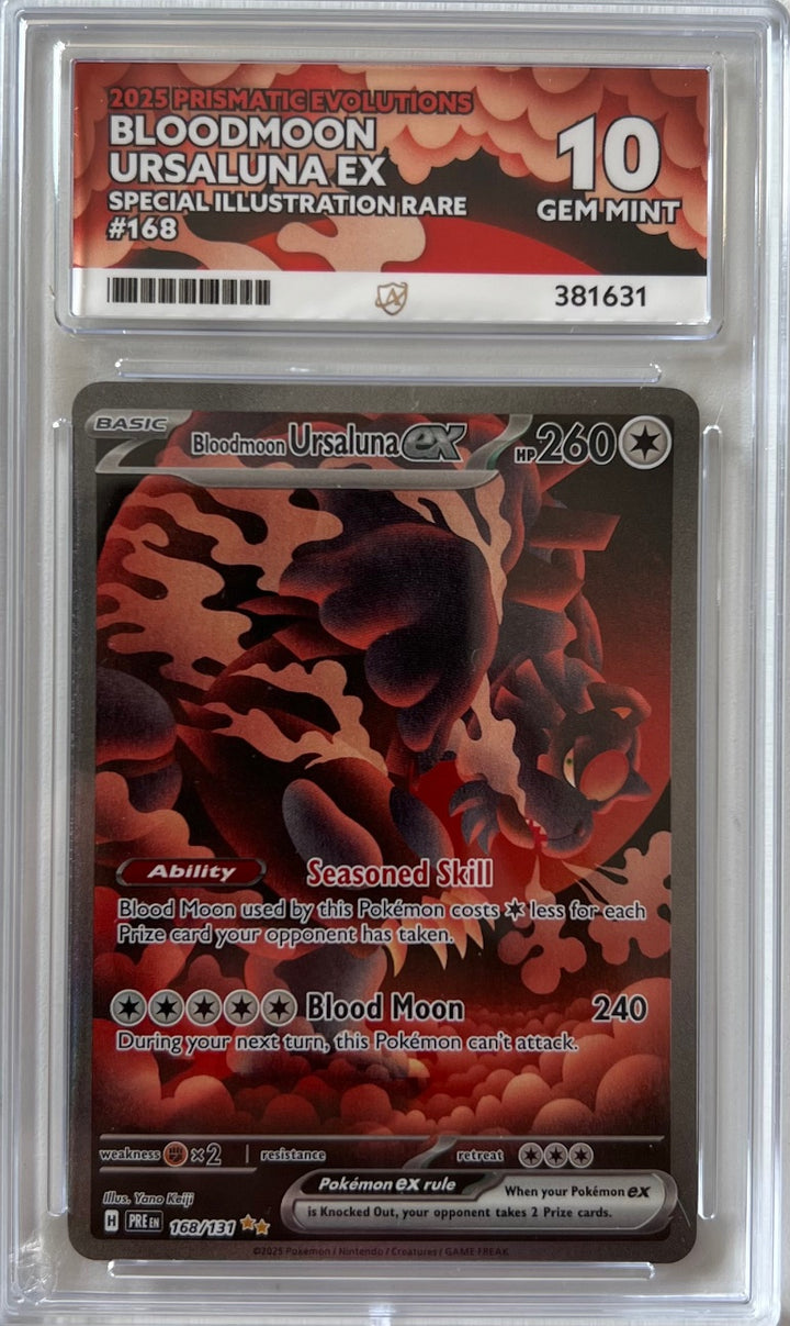 Pokemon Graded Card - Bloodmoon Ursaluna ex 168/131 - Ace Gem Mint 10 (381631)