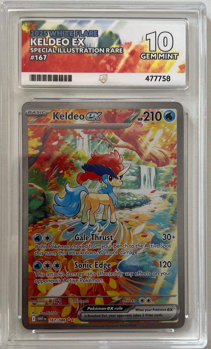 Pokemon Graded Card - Keldeo ex 167/086 - Ace Gem Mint 10 (477758)