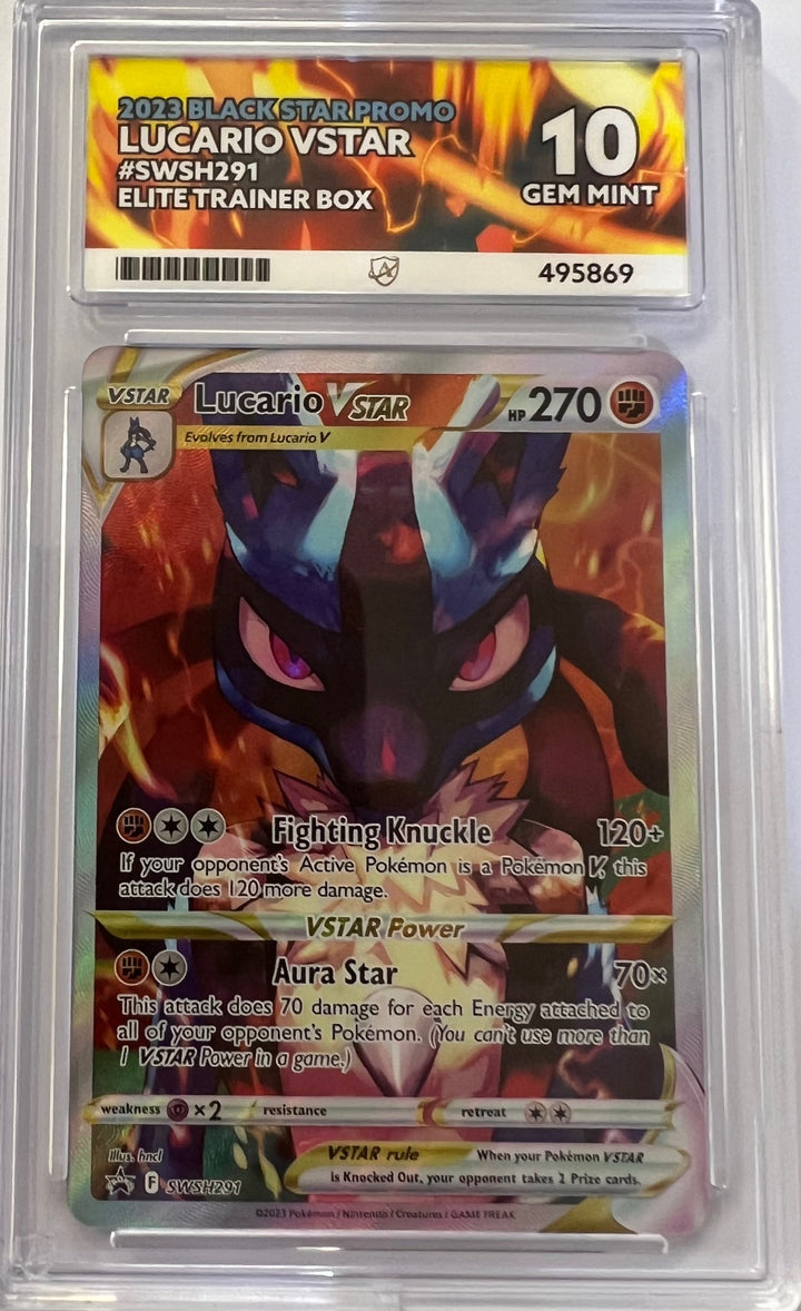 Pokemon Graded Card - Lucario VSTAR SWSH291 Promo - Ace Gem Mint 10 (495869)