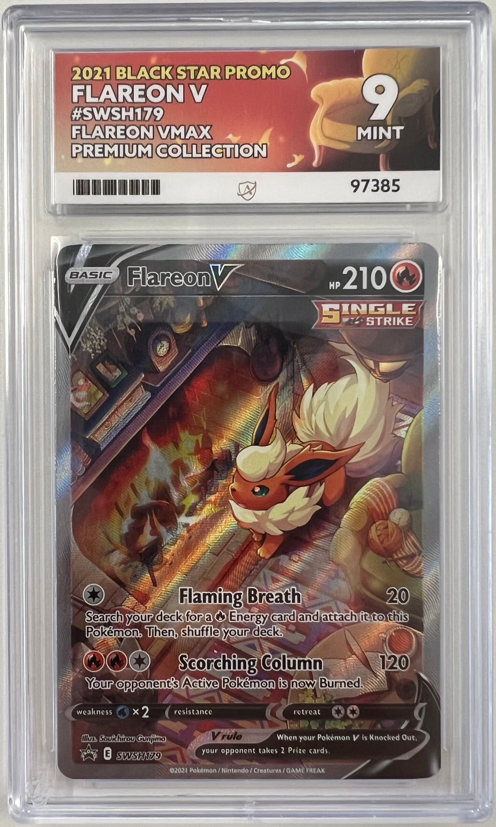 Pokemon Graded Card - Flareon V SWSH179 - Ace Mint 9 (97385)