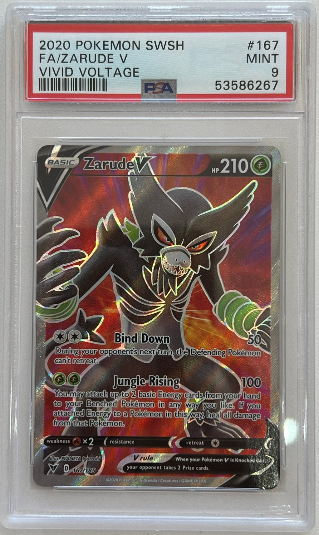 Pokemon Graded Card - Zarude V 167/185 - PSA MINT 9 (53586267)