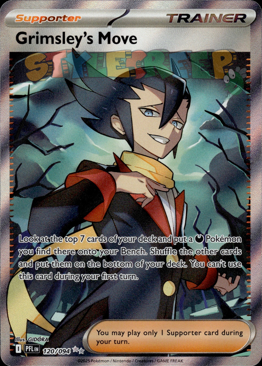 Pokemon Phantasmal Flames Grimsley's Move 120/094 Ultra Rare Card