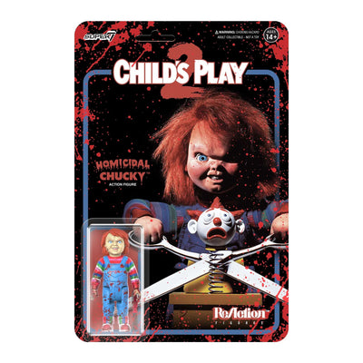 (SALE ENDS 21/01/24) Super7 ReAction Action Figure - Child's Play 2 - Homicidal Chucky (Blood Splatter) - stylecreep.com