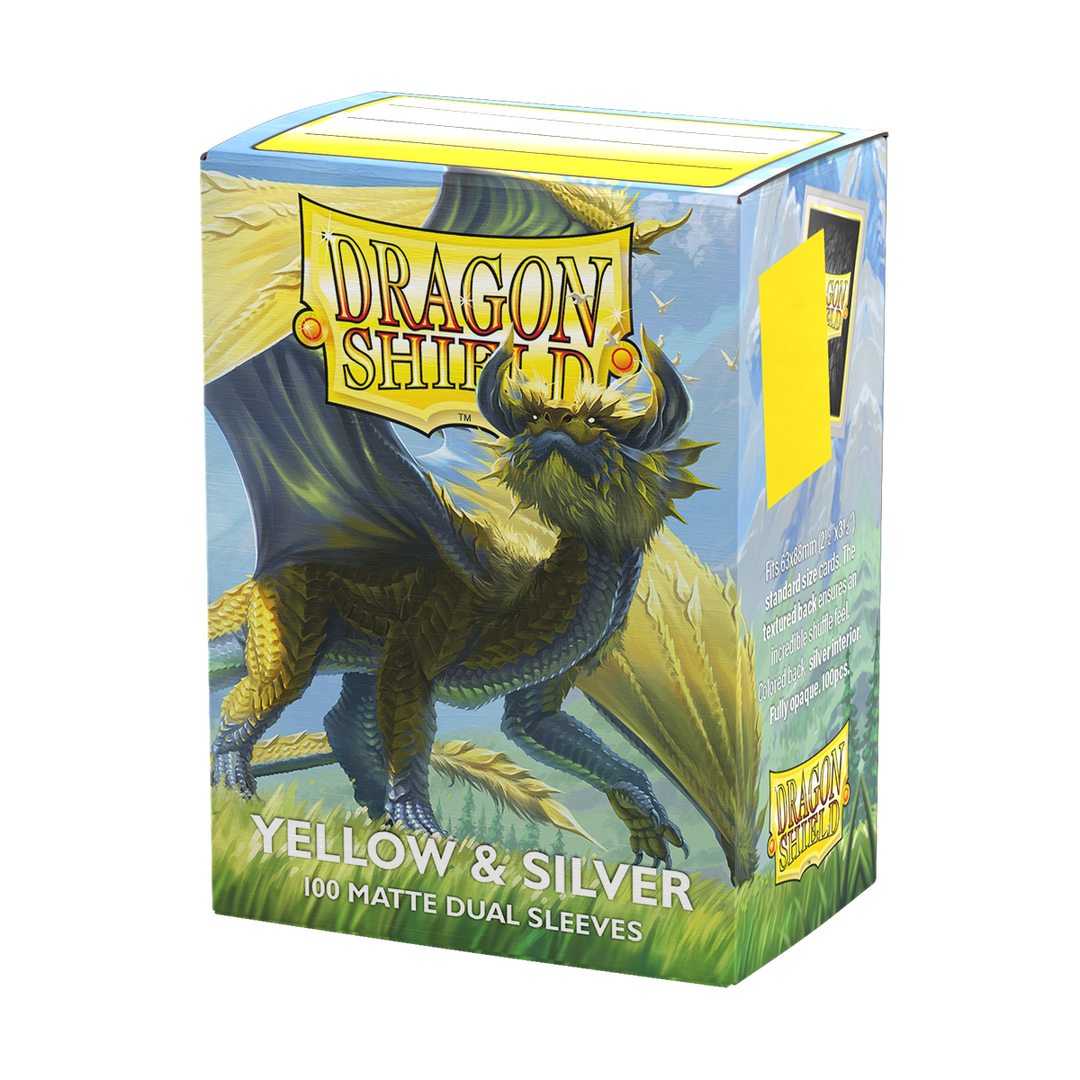 Dragon Shield Standard Dual Matte Yellow & Silver Sleeves (100)