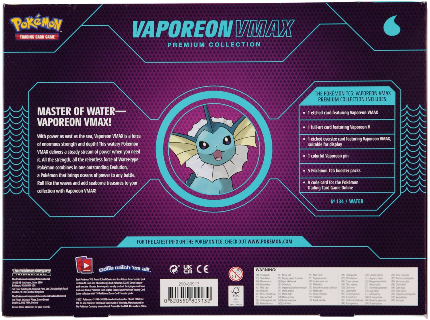 Pokemon TCG VMAX Premium Collection Box - Vaporeon
