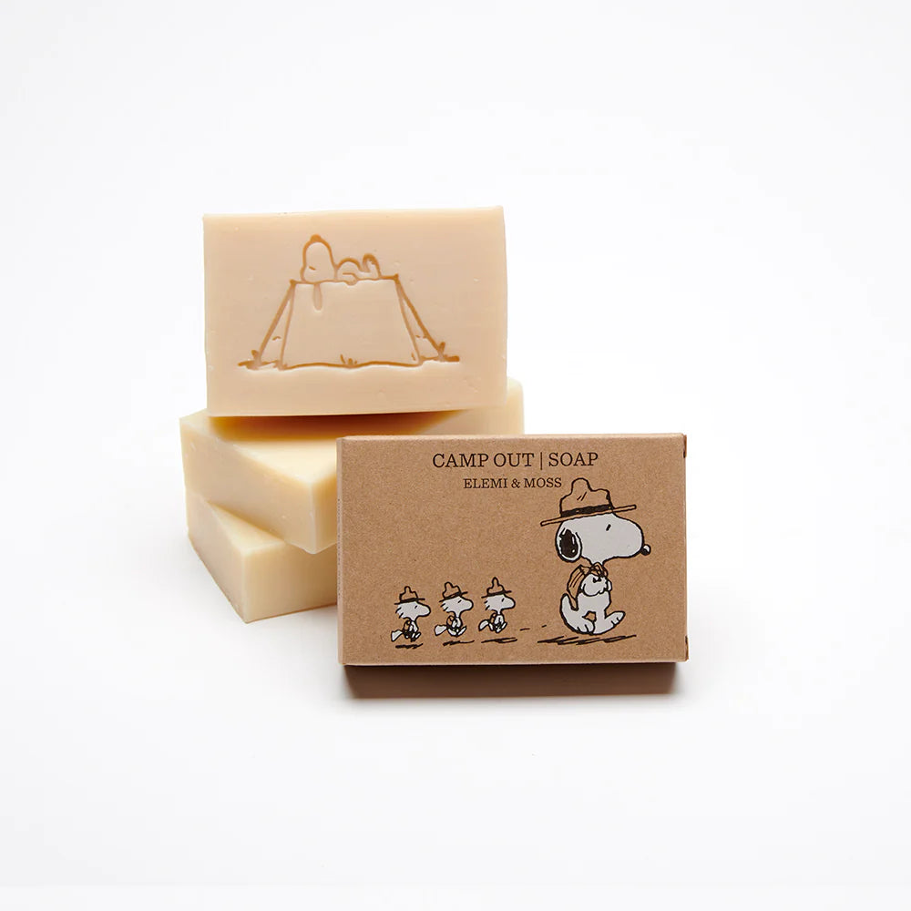 Magpie x Peanuts Soap - Camp Out - Elemi & Moss - stylecreep.com