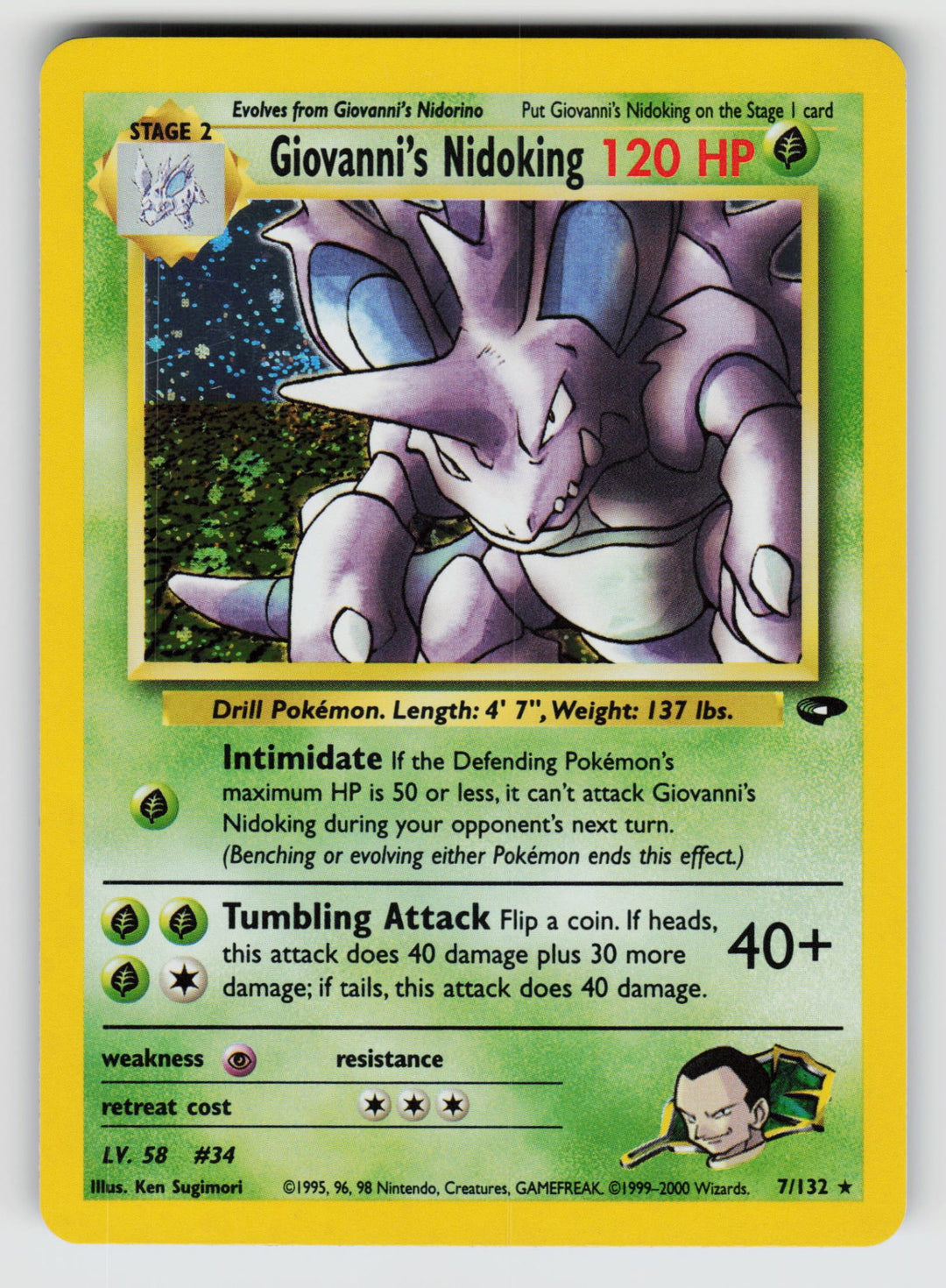 Giovanni's Nidoking | Lightly Played / English / Unlimited Holofoil