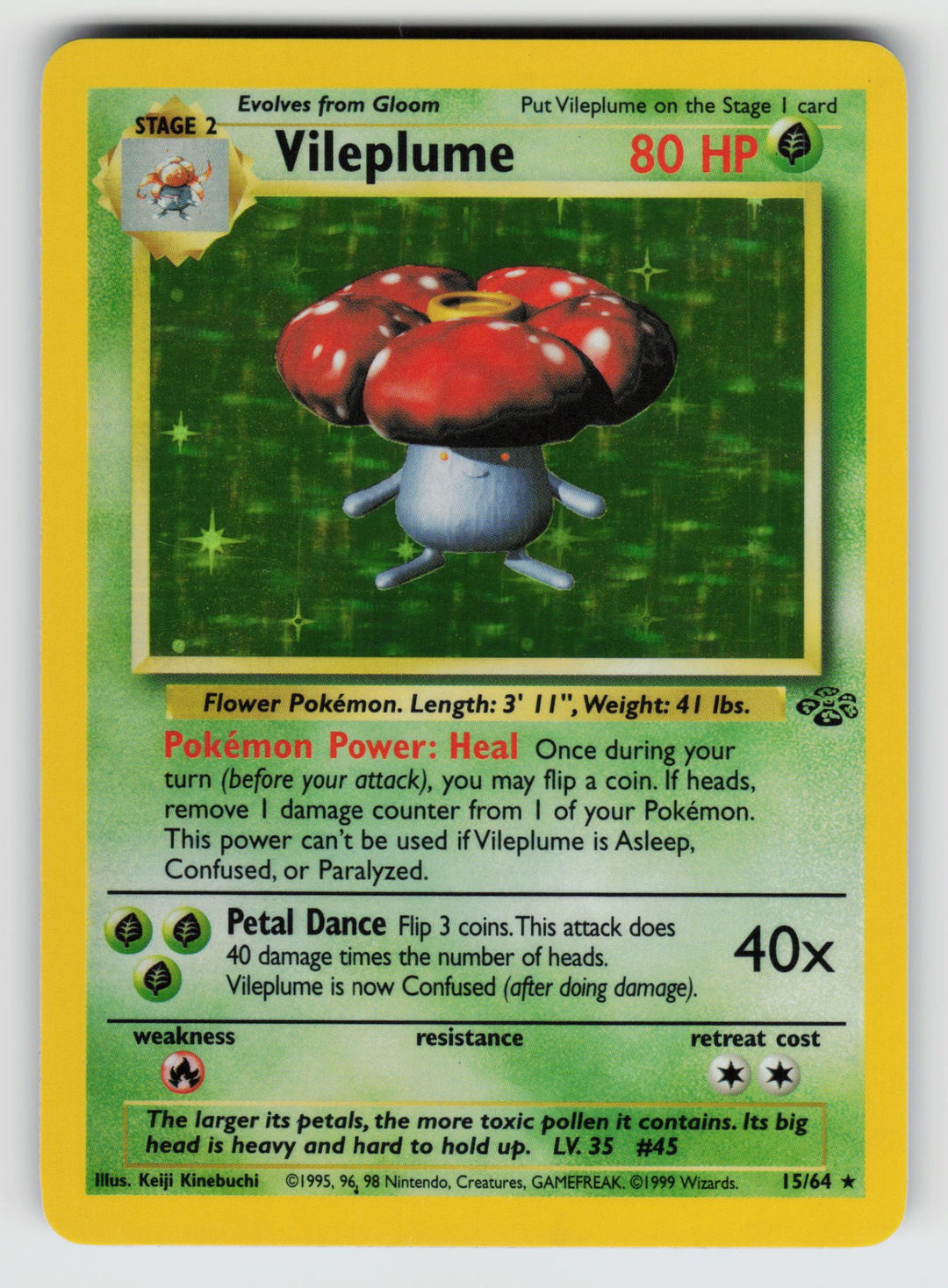 Vileplume (15) | Lightly Played / English / Unlimited Holofoil