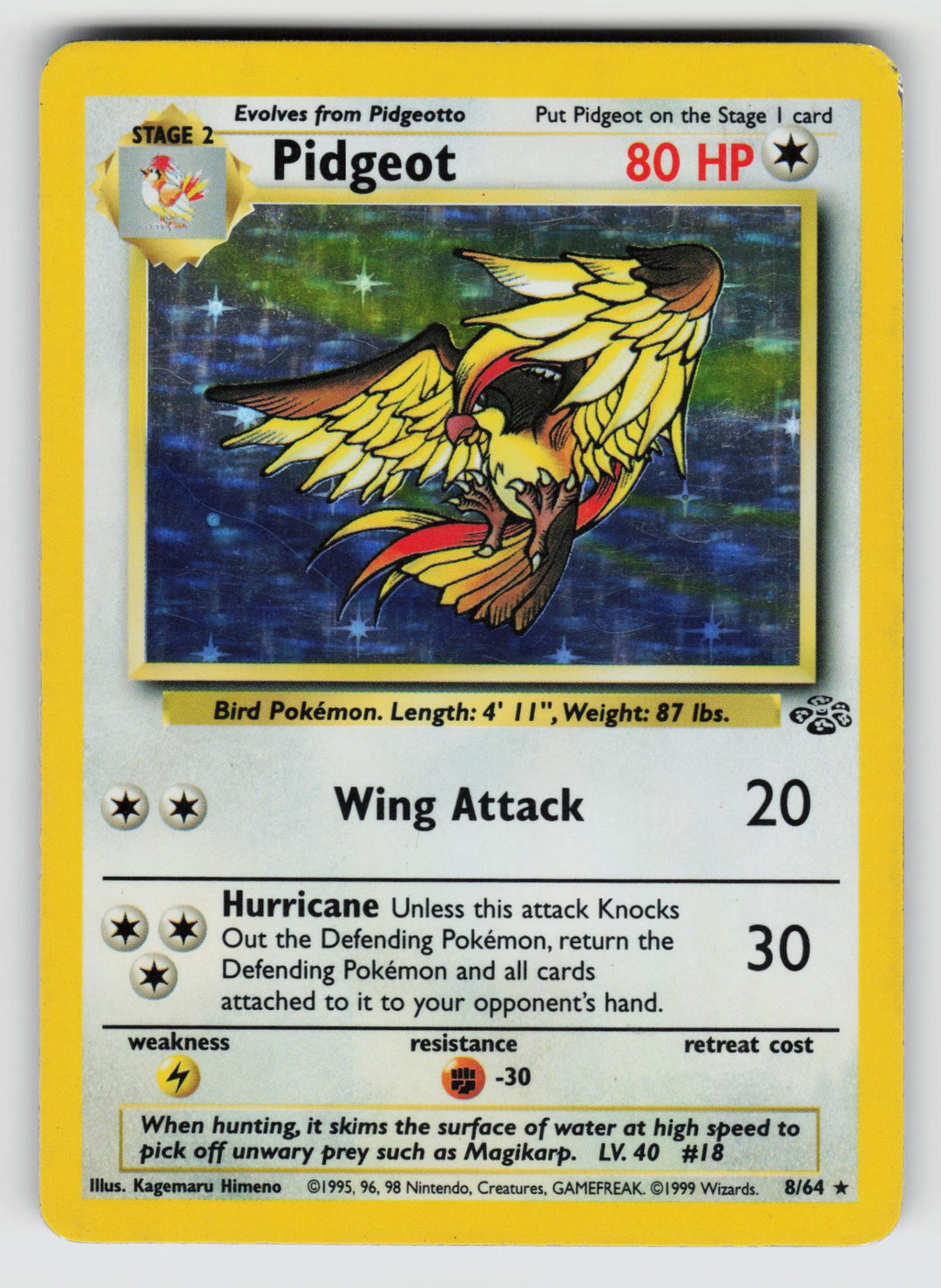 Pidgeot (8) | Moderately Played / English / Unlimited Holofoil