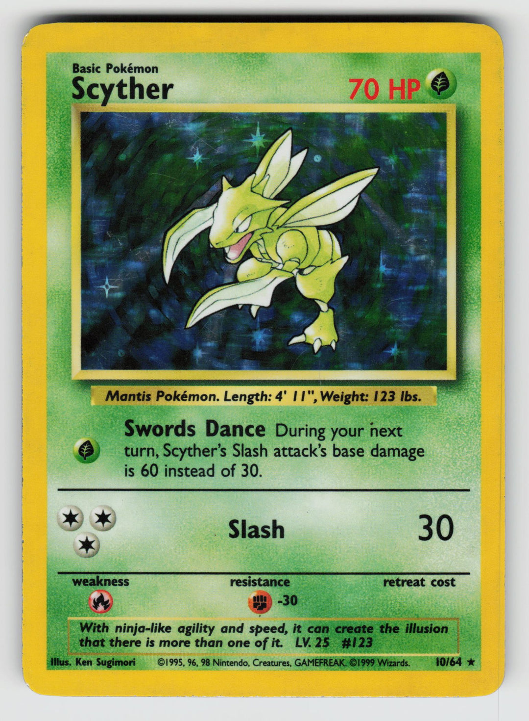 Scyther (10) | Heavily Played / English / Unlimited Holofoil