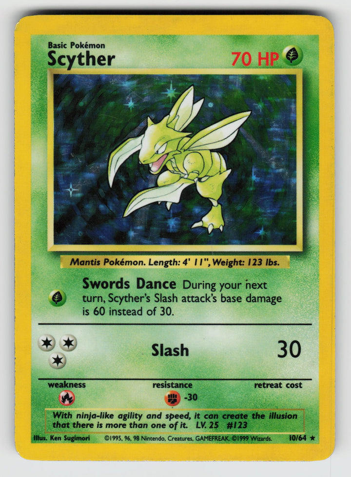 Scyther (10) | Heavily Played / English / Unlimited Holofoil