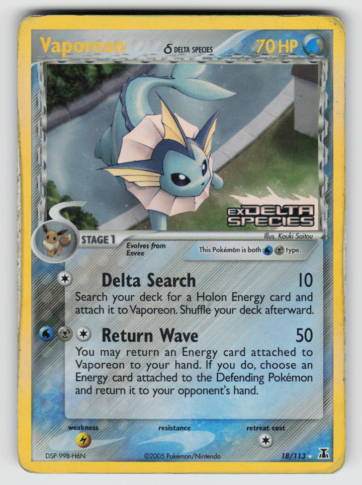 Vaporeon (Delta Species) | Damaged / English / Reverse Holofoil