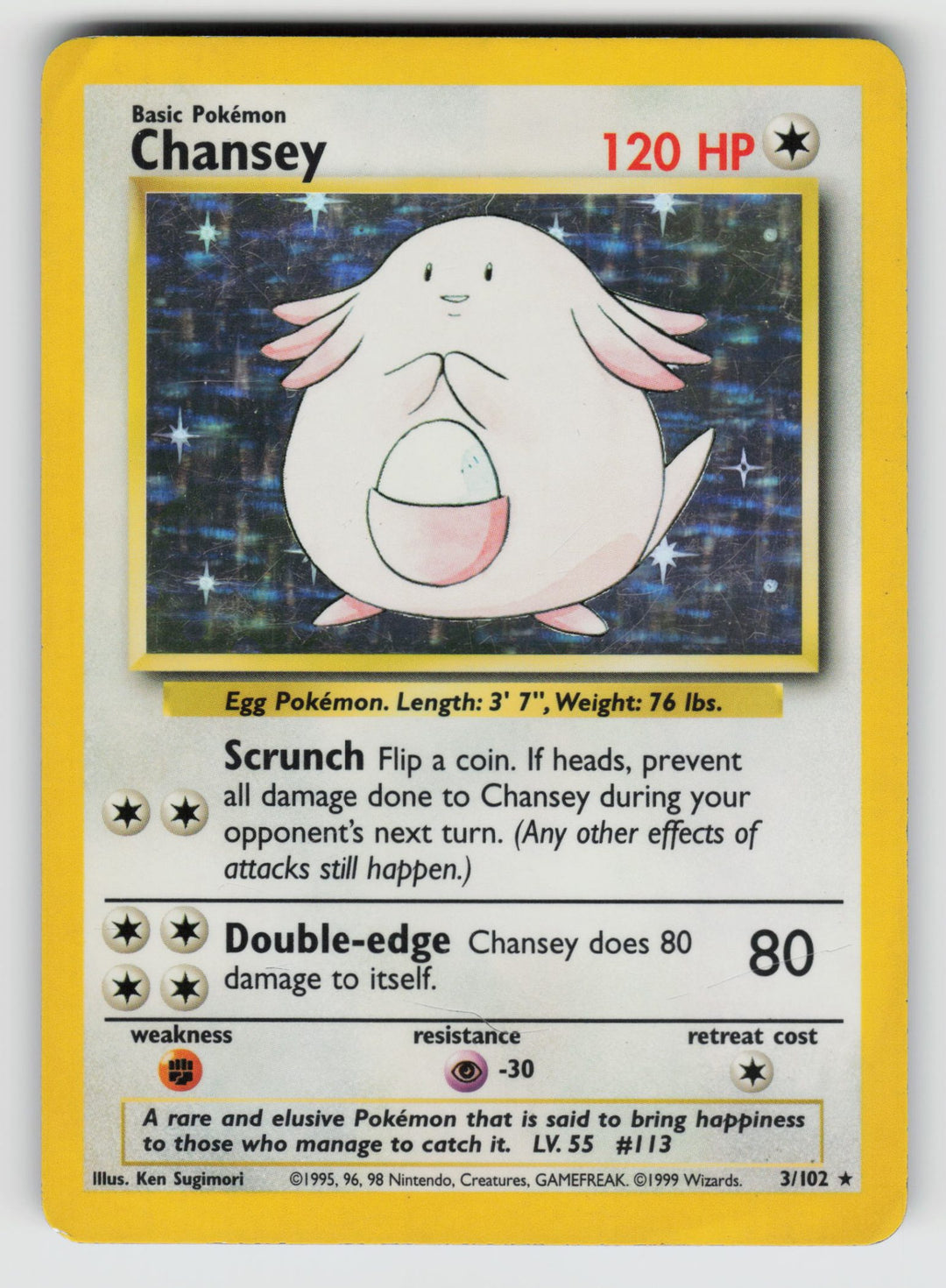 003/102 Chansey Base Set - (Moderately Played)