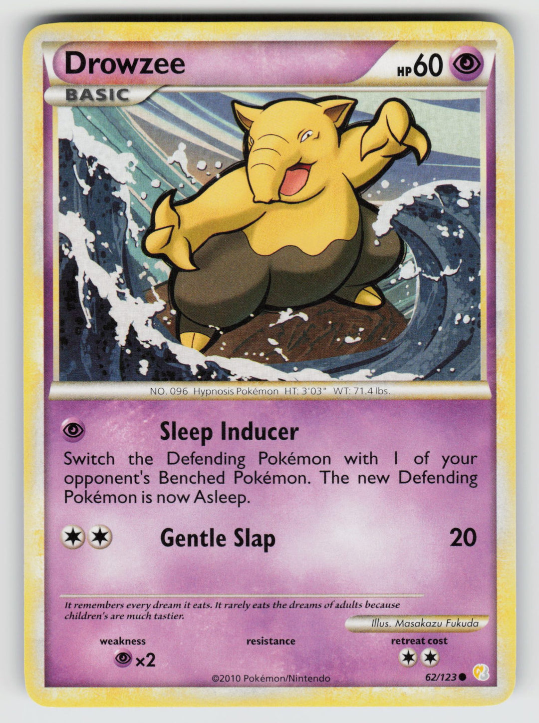 62/123 Drowzee HeartGold SoulSilver