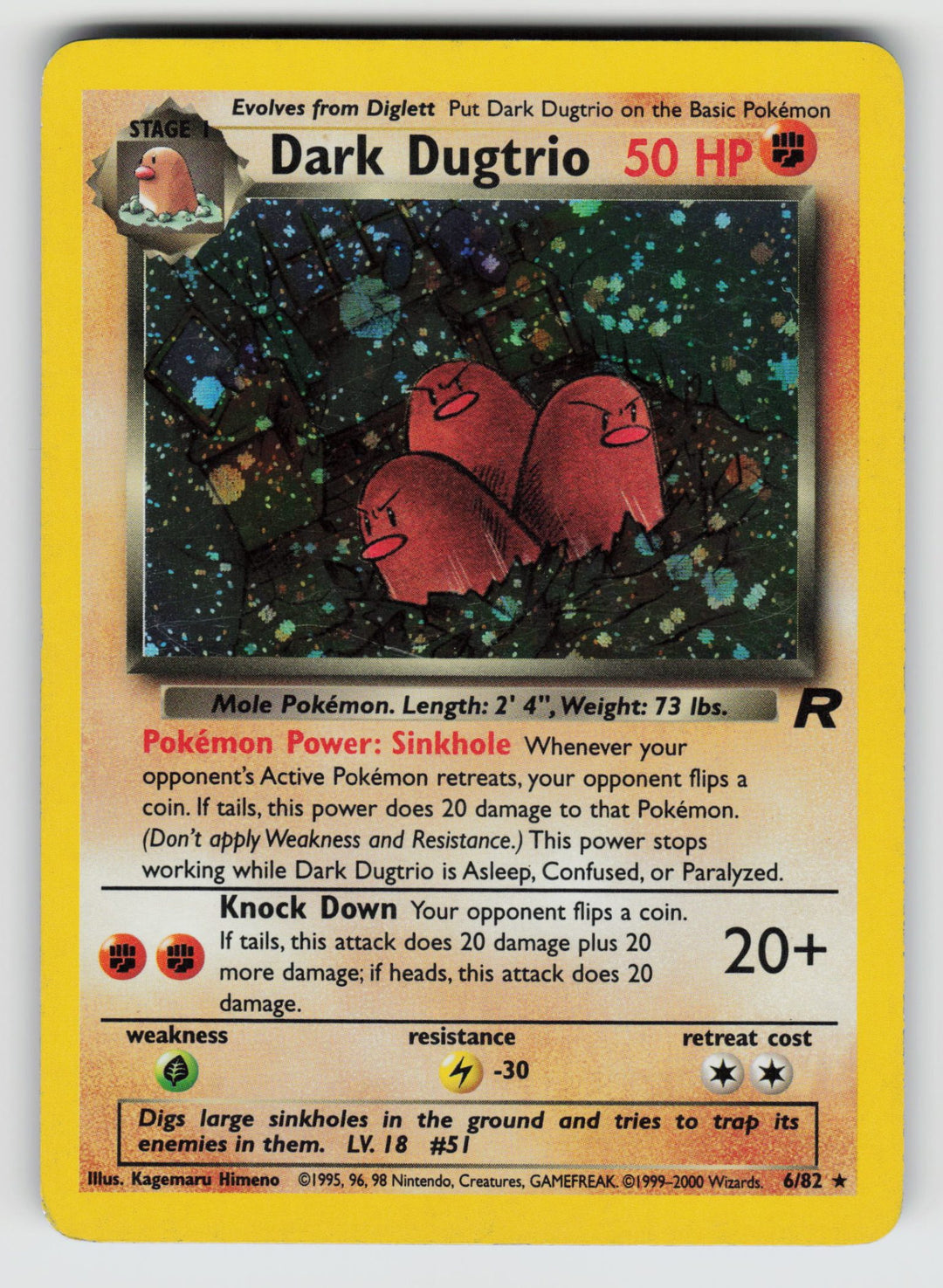 Dark Dugtrio (6) | Moderately Played / English / Unlimited Holofoil