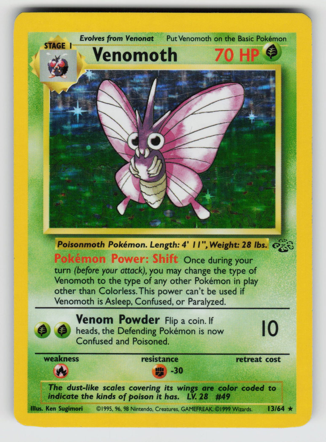 Venomoth (13) | Lightly Played / English / Unlimited Holofoil