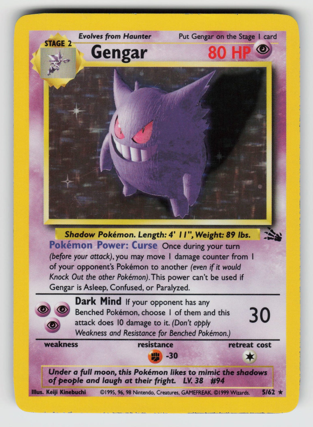 Gengar (5) | Moderately Played / English / Unlimited Holofoil