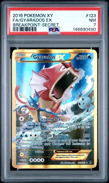 Pokemon Graded Card -Gyarados EX 123/122 - PSA NM 7 (146890490)