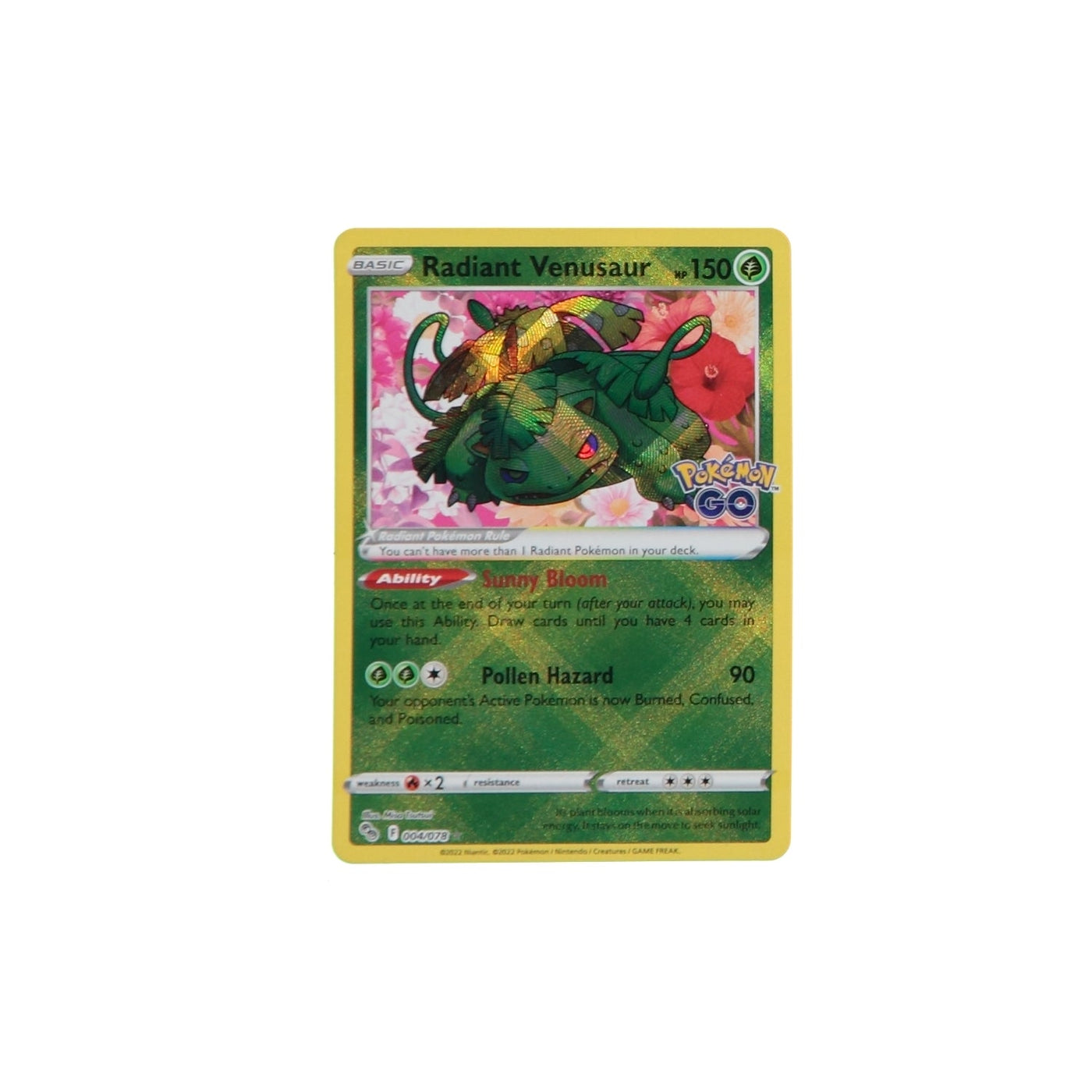 Pokemon TCG GO 004/078 Radiant Venusaur Card
