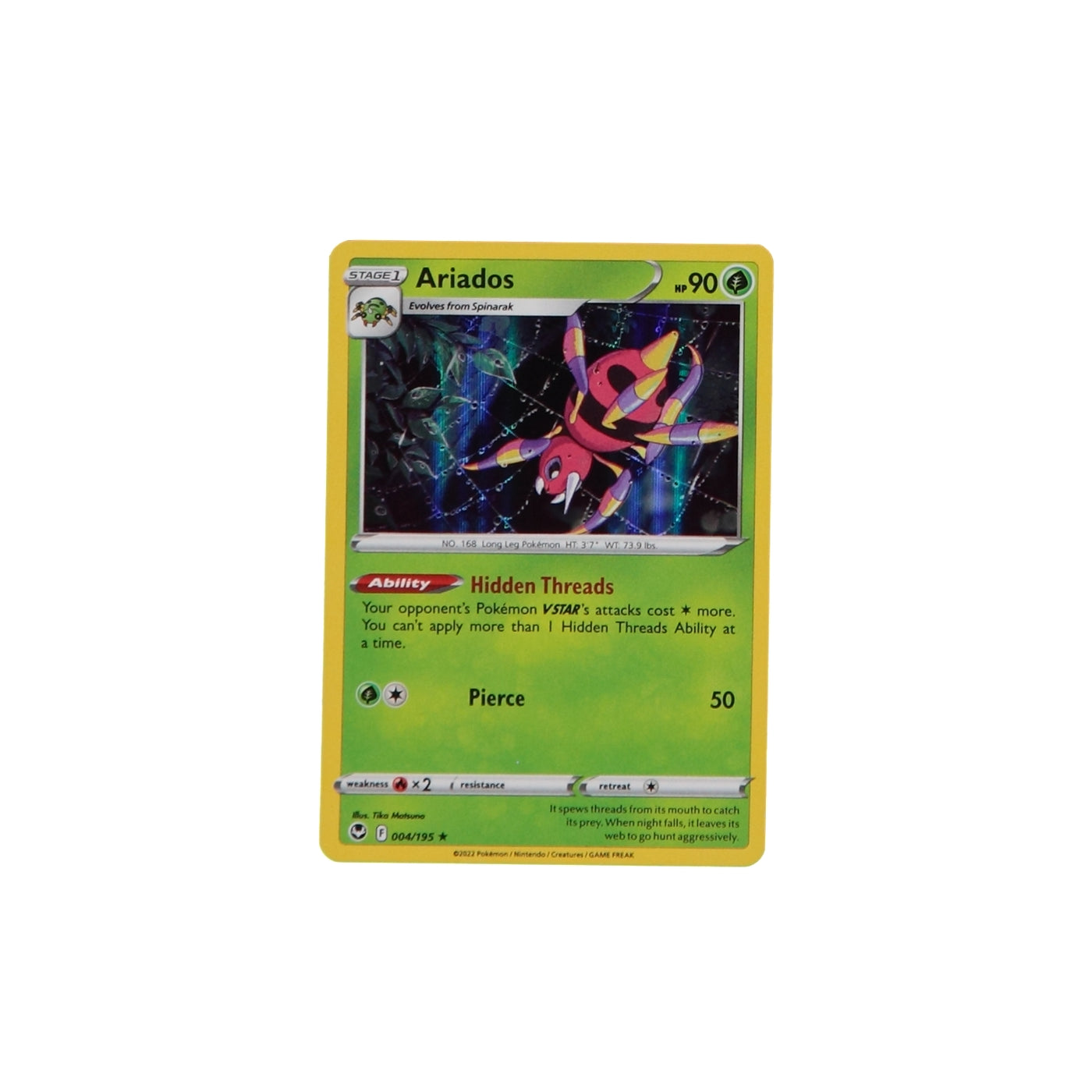Pokemon TCG Silver Tempest 004/195 Ariados Holo Card - stylecreep.com
