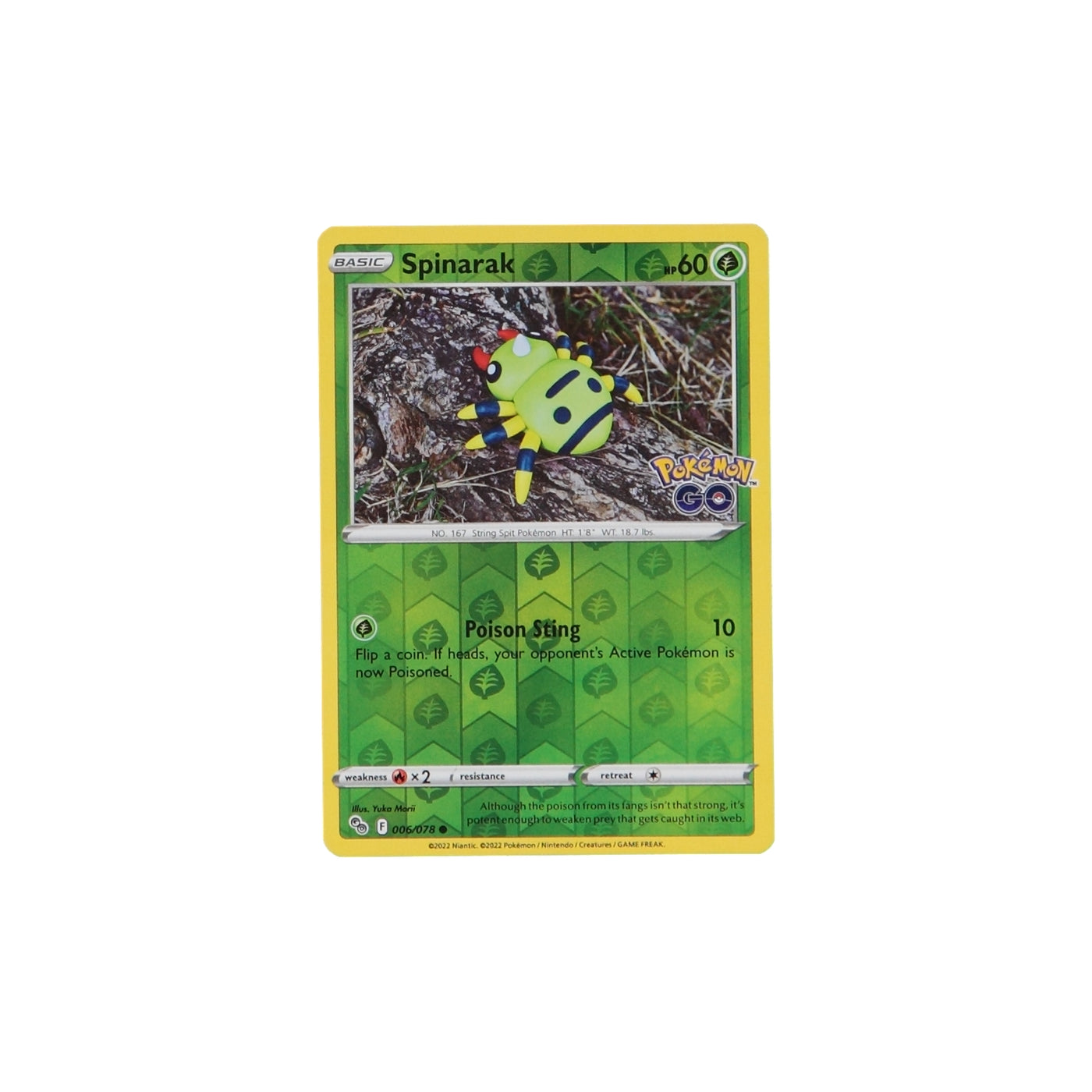 Pokemon TCG GO 006/078 Spinarak Rev Holo Card - stylecreep.com