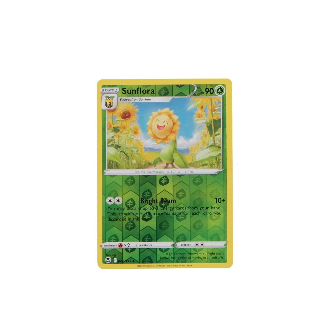 Pokemon TCG Silver Tempest 006/195 Sunflora Rev Holo Card