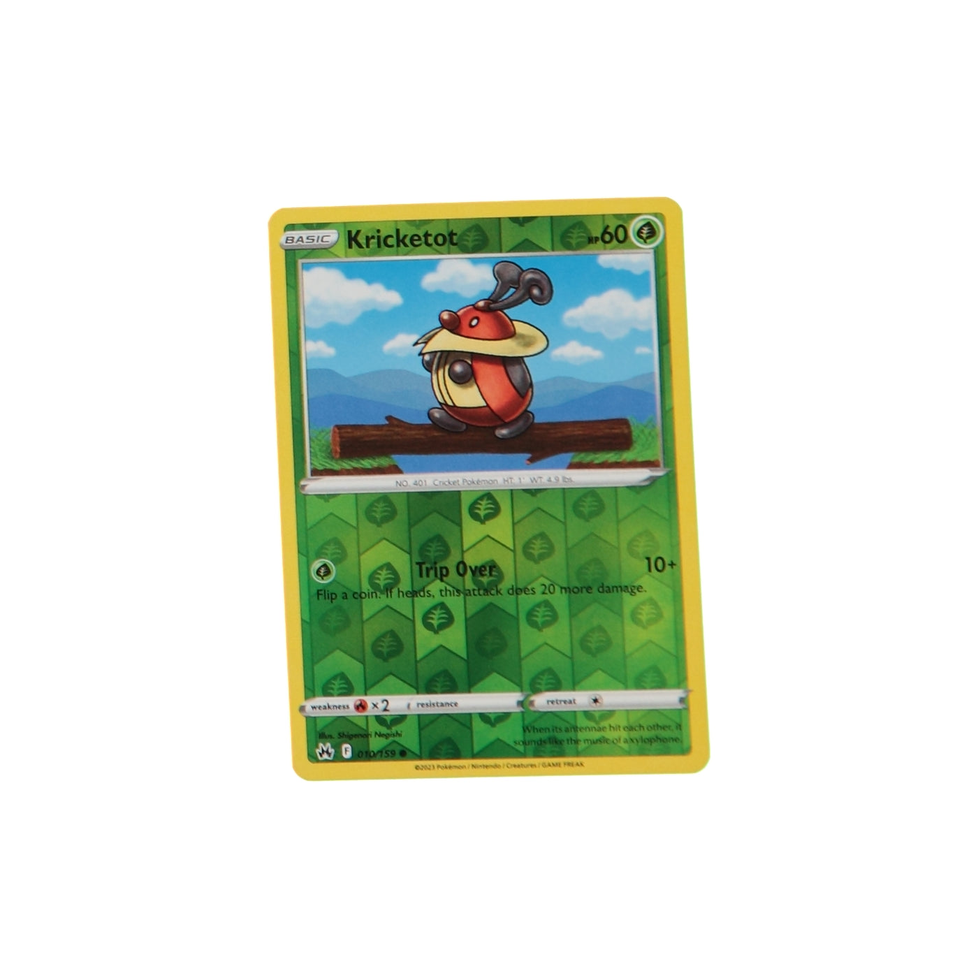 Pokemon TCG Crown Zenith 010/159 Kricketot Rev Holo Card - stylecreep.com