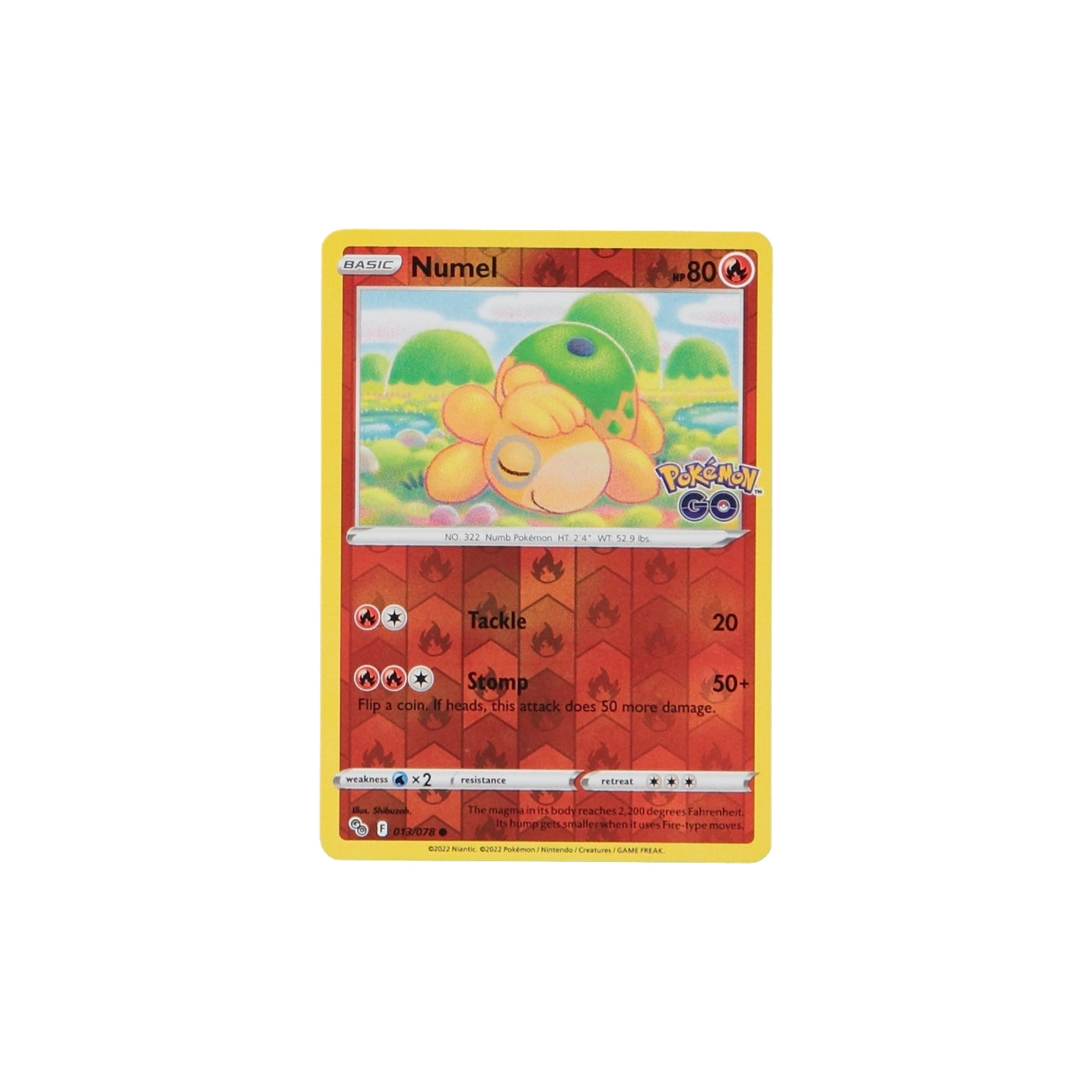 Pokemon TCG GO 013/078 Numel Rev Holo Card - stylecreep.com