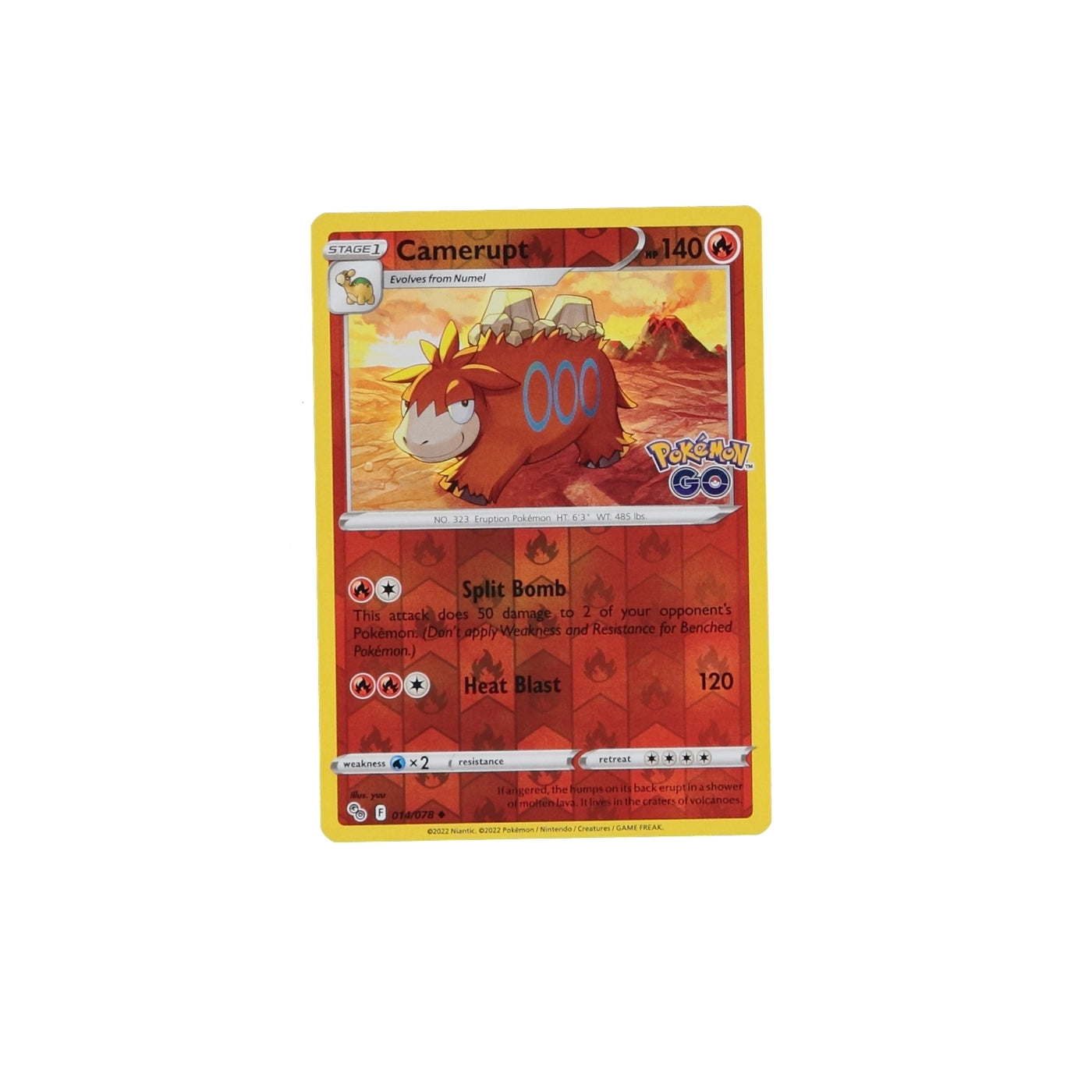 Pokemon TCG GO 014/078 Camerupt Rev Holo Card - stylecreep.com