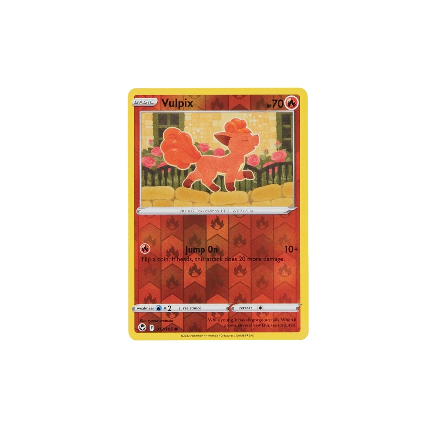 Pokemon TCG Silver Tempest 017/195 Vulpix Rev Holo Card