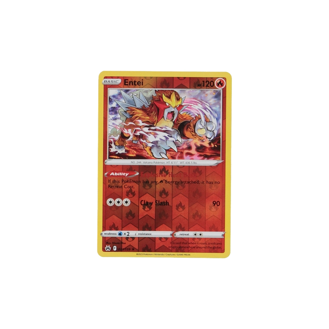 Pokemon TCG Crown Zenith 021/159 Entei Rev Holo Card - stylecreep.com