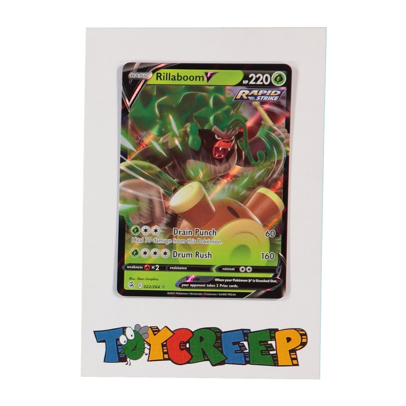 Pokemon TCG Fusion Strike 022/264 Rillaboom V Card - stylecreep.com