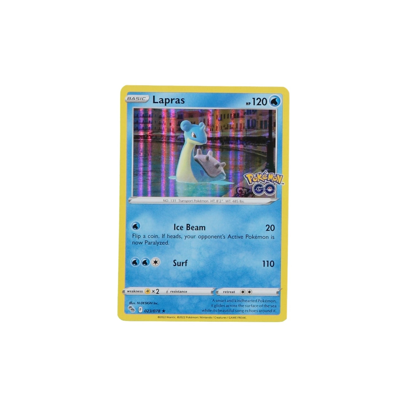 Pokemon TCG GO 023/078 Lapras Holo Card