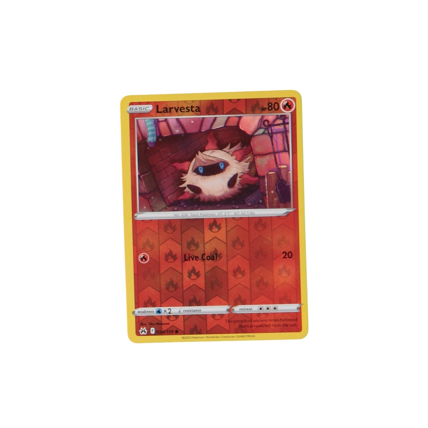 Pokemon TCG Crown Zenith 024/159 Larvesta Rev Holo Card - stylecreep.com