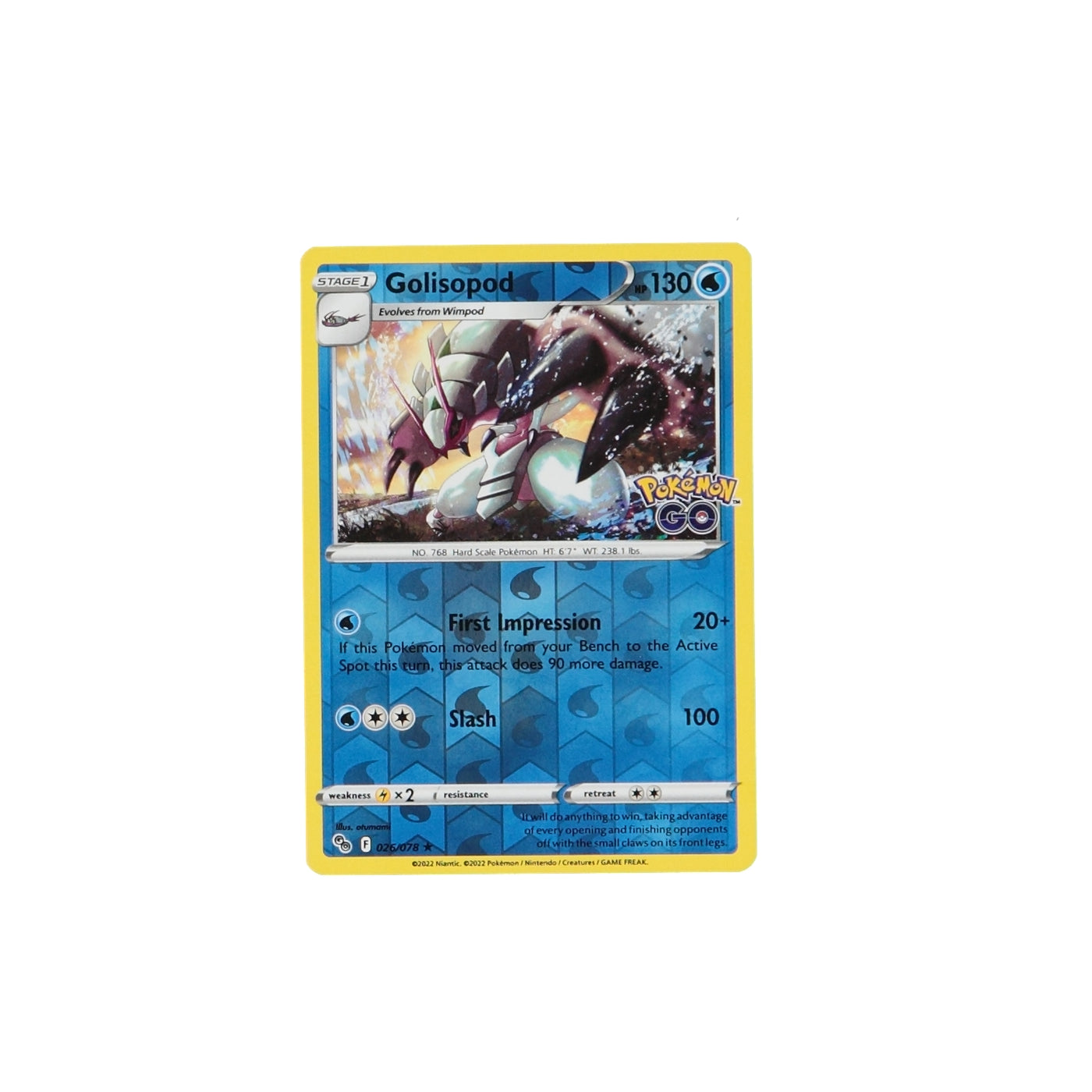 Pokemon TCG GO 026/078 Golisopod Rev Holo Card - stylecreep.com