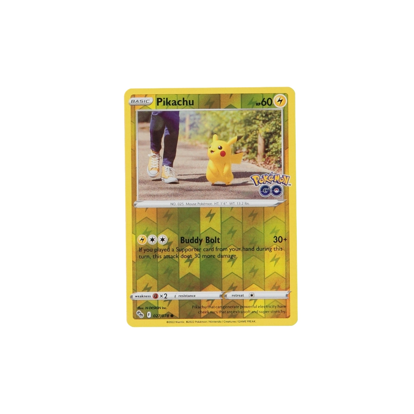 Pokemon TCG GO 027/078 Pikachu Rev Holo Card - stylecreep.com