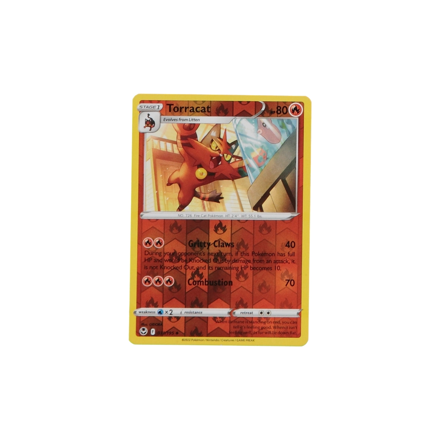 Pokemon TCG Silver Tempest 031/195 Torracat Rev Holo Card - stylecreep.com