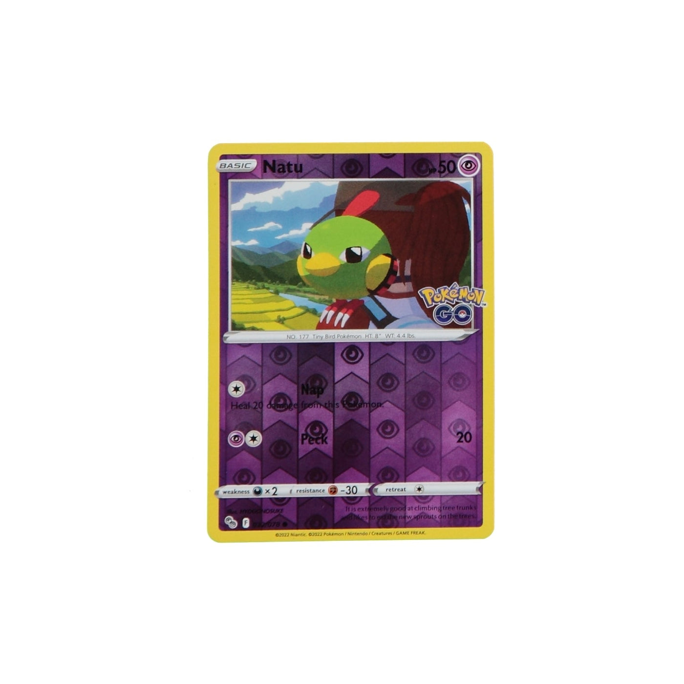 Pokemon TCG GO 032/078 Natu Rev Holo Card