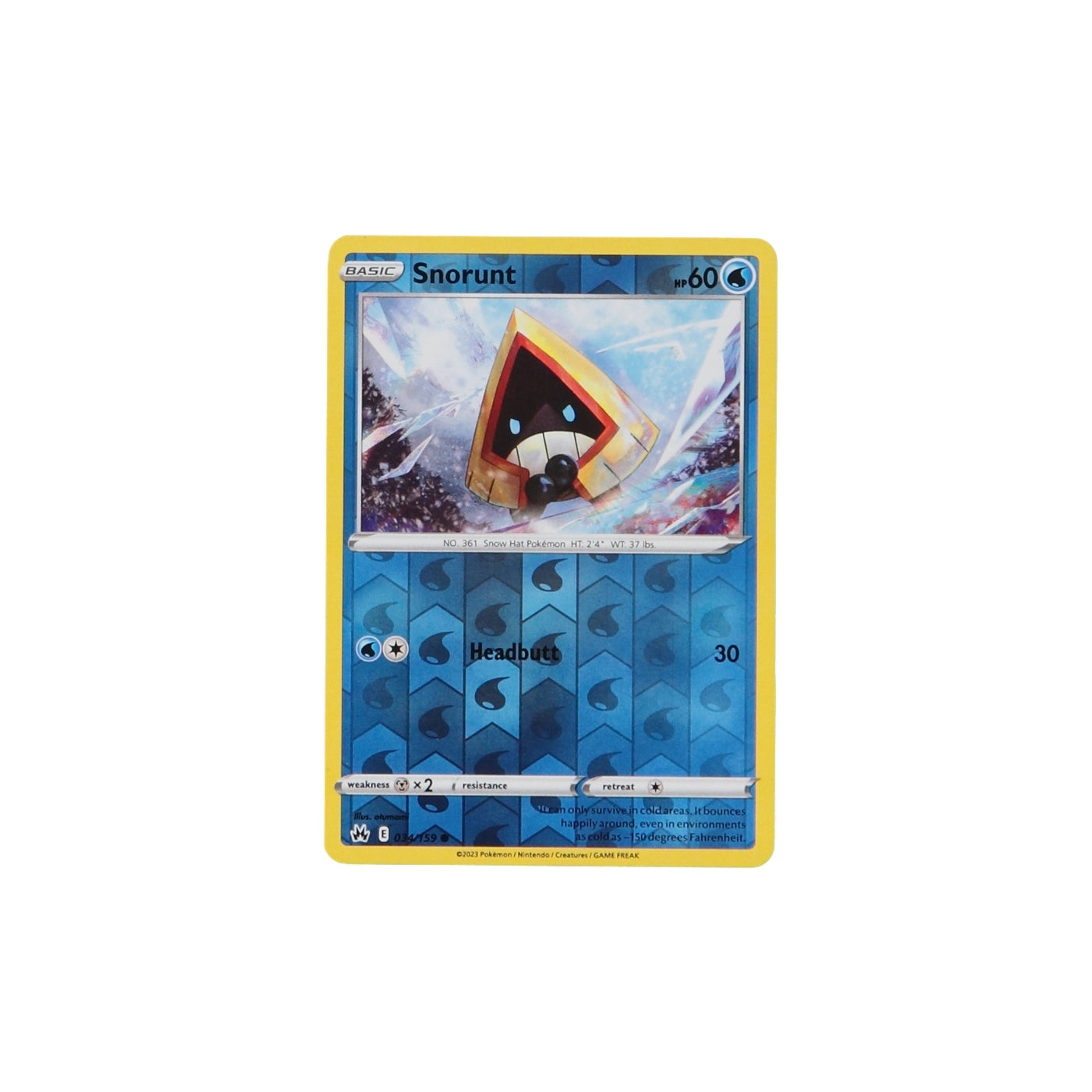 Pokemon TCG Crown Zenith 034/159 Snorunt Rev Holo Card - stylecreep.com