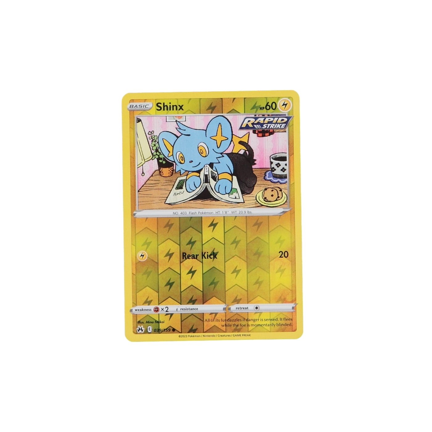 Pokemon TCG Crown Zenith 039/159 Shinx Rev Holo Card - stylecreep.com
