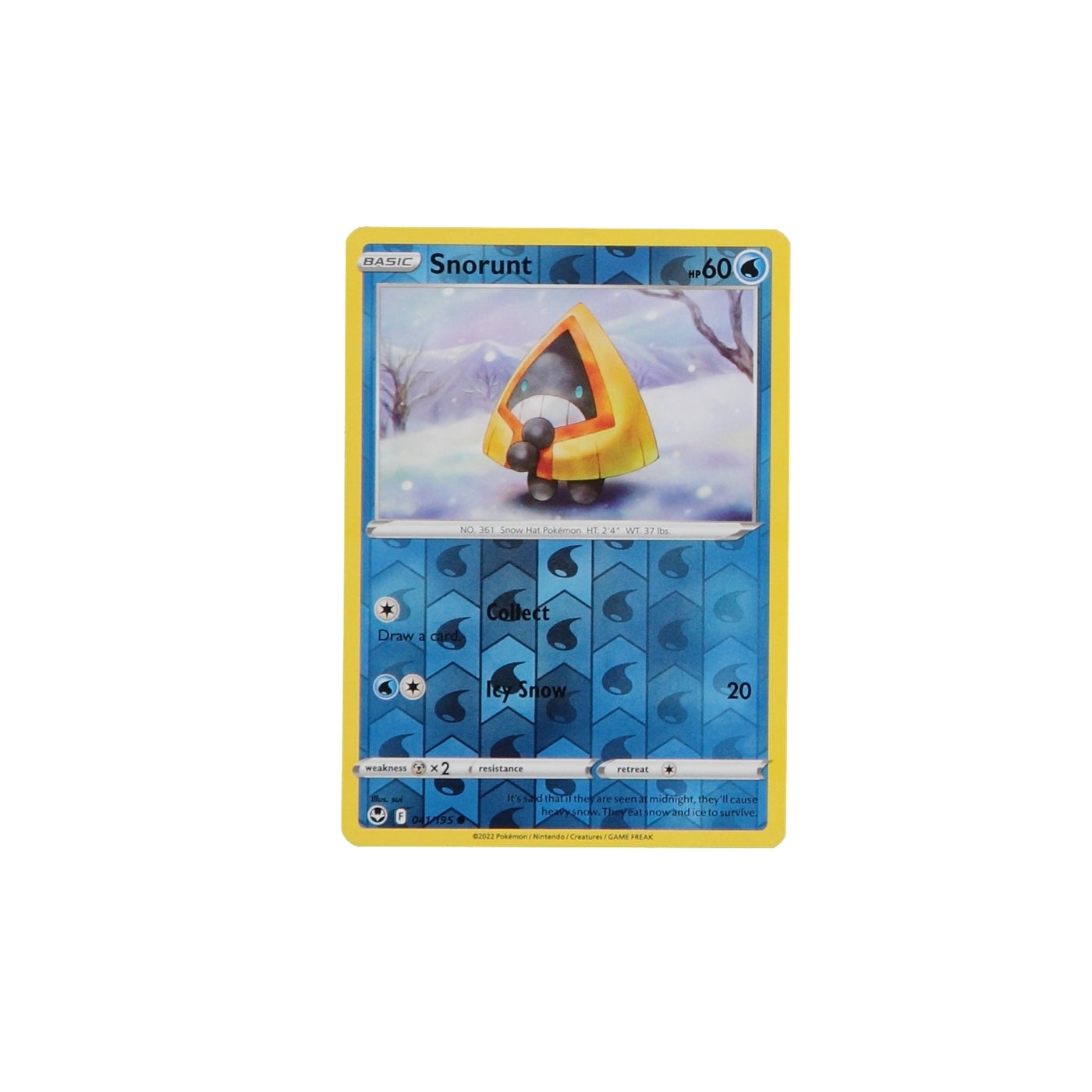 Pokemon TCG Silver Tempest 041/195 Snorunt Rev Holo Card - stylecreep.com