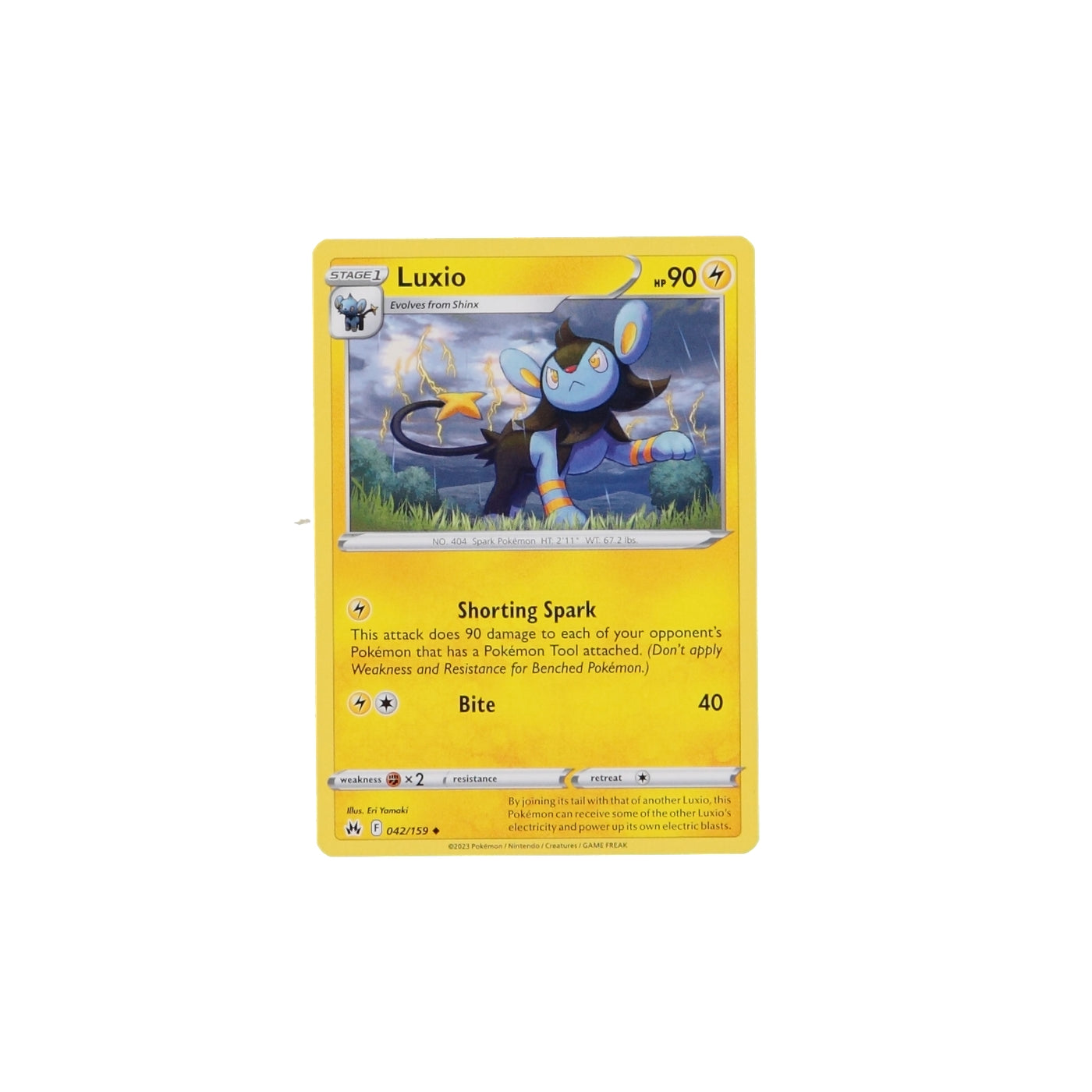 Pokemon TCG Crown Zenith 042/159 Luxio Rev Holo Card - stylecreep.com