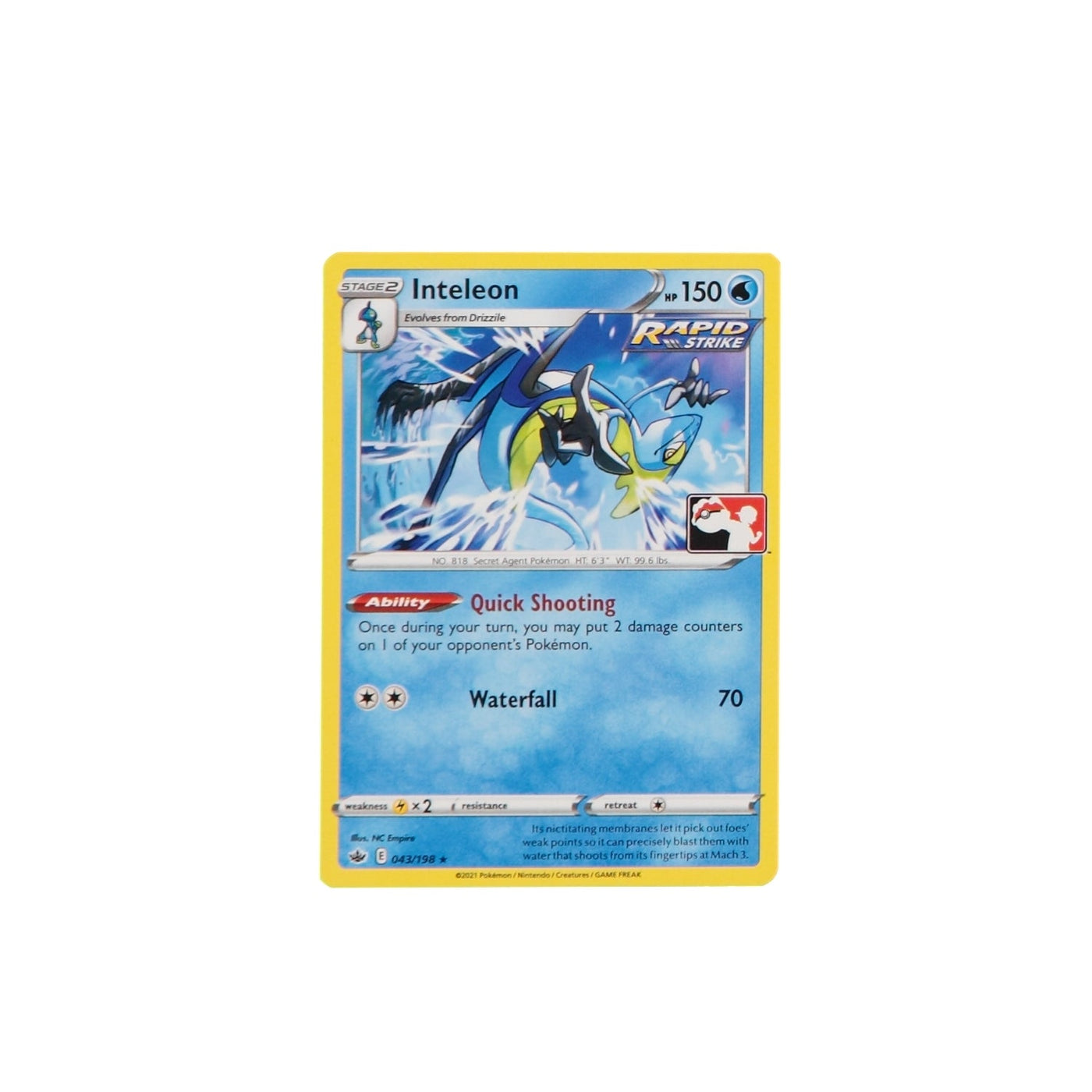 Pokemon TCG Prize Pack Card 043/198 Inteleon - stylecreep.com