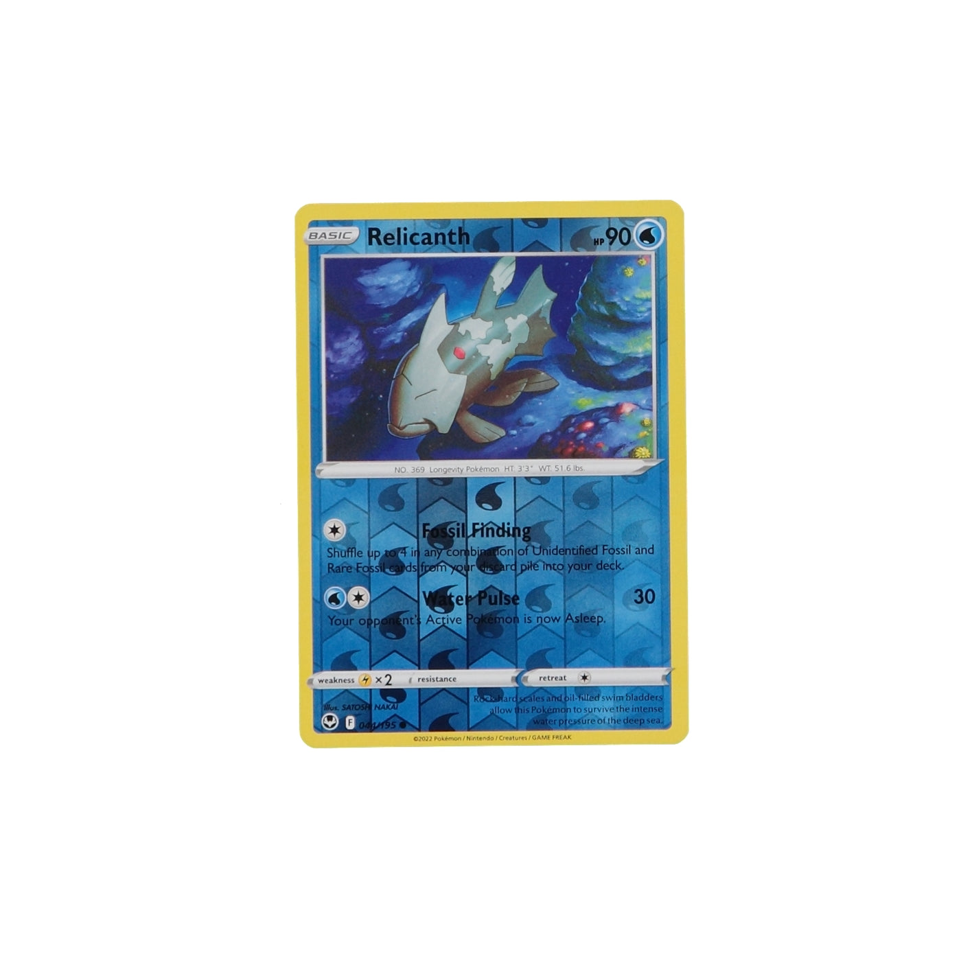 Pokemon TCG Silver Tempest 044/195 Relicanth Rev Holo Card