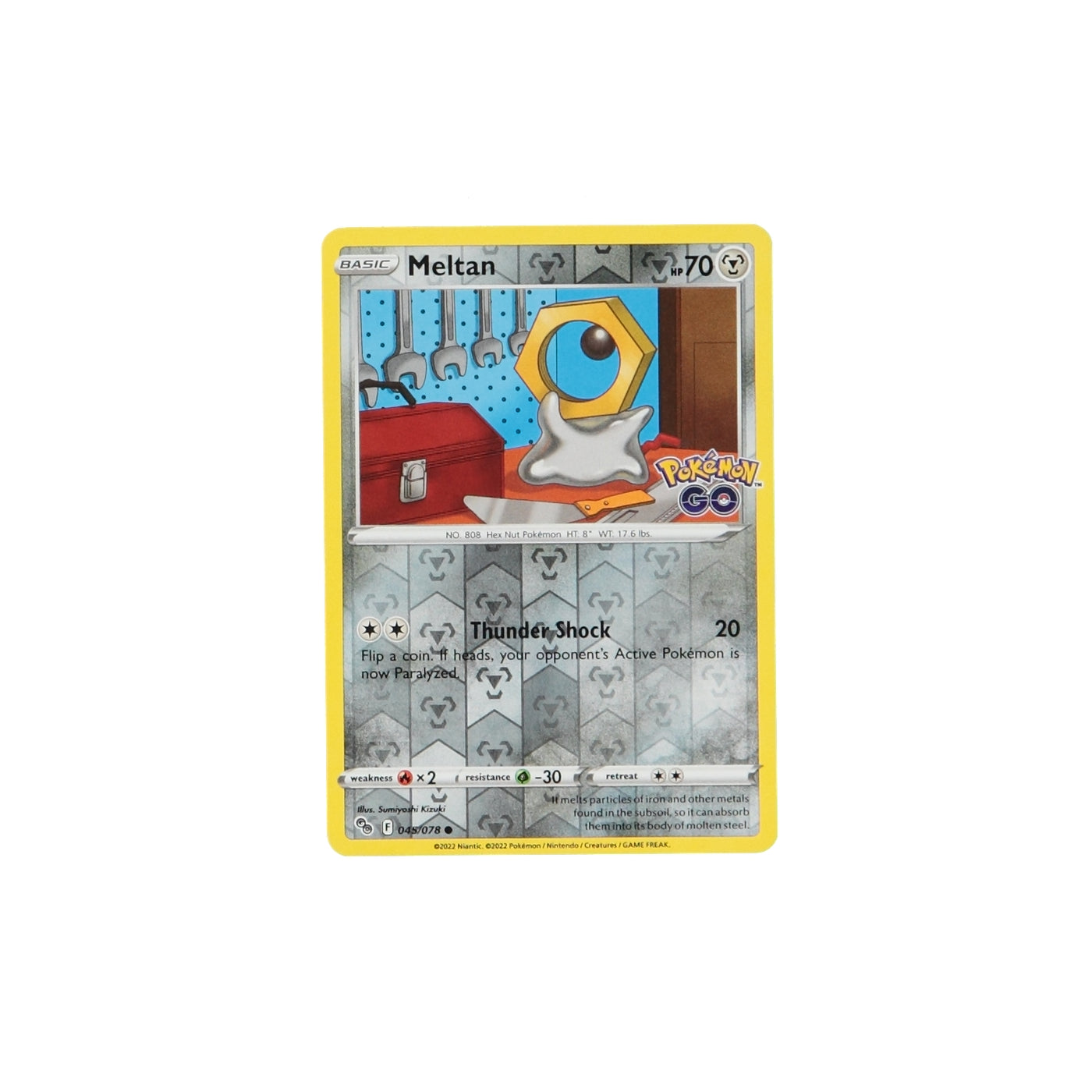 Pokemon TCG GO 045/078 Meltan Rev Holo Card